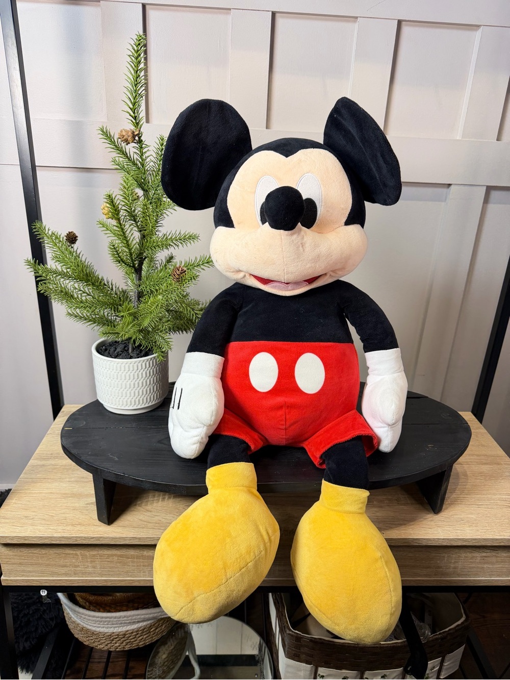Vintage Jumbo Mickey Mouse Disney Plush Stuffed Animal Large 29”